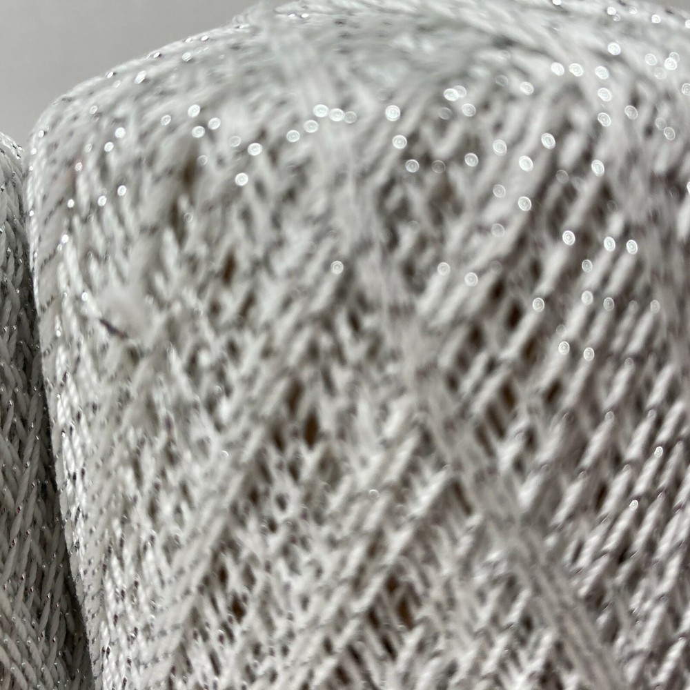 Aunt Lydia's Metallic Crochet Thread Size 10 White Silver 4 Spools