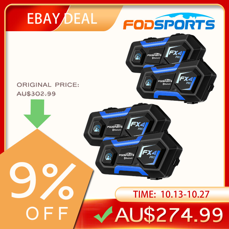 4X FX4 1KM Motorcycle Helmet Interphone 4Way Bluetooth Intercom Headset Wireless