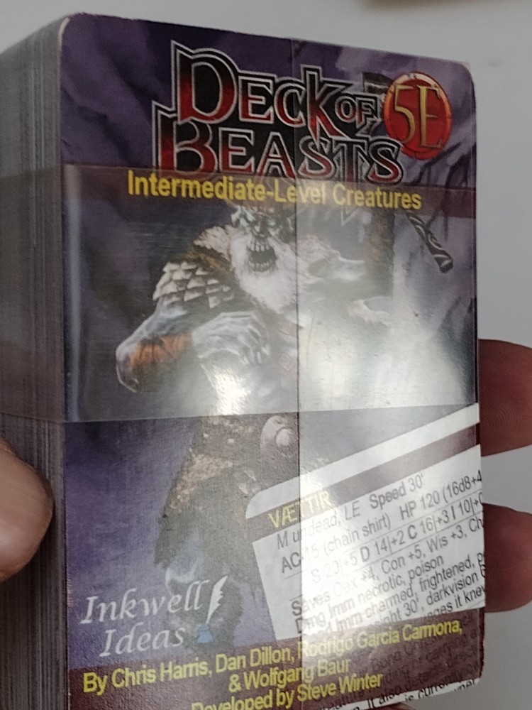 Deck Of Beast 5th Edition Intermediate Level Creatures Dungeons & Dragons