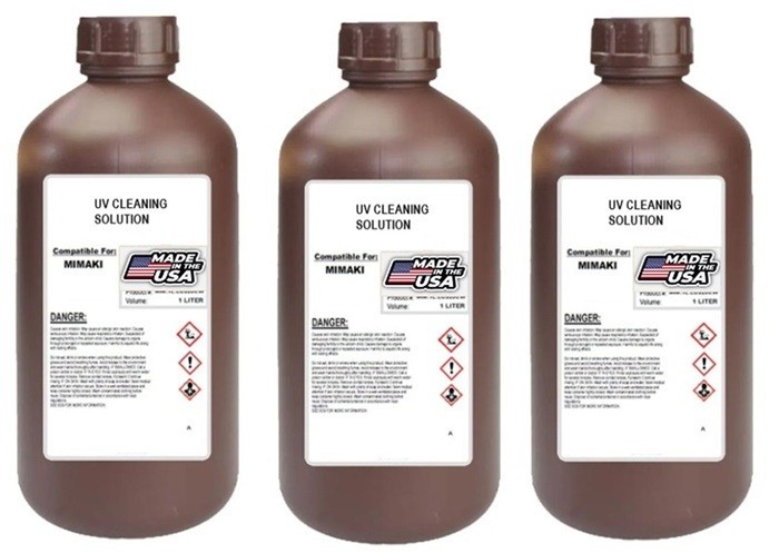 3 X PREMIUM COMPATIBLE CLEANING SOLUTION FOR MIMAKI UV PRINTER (1,000 ML)