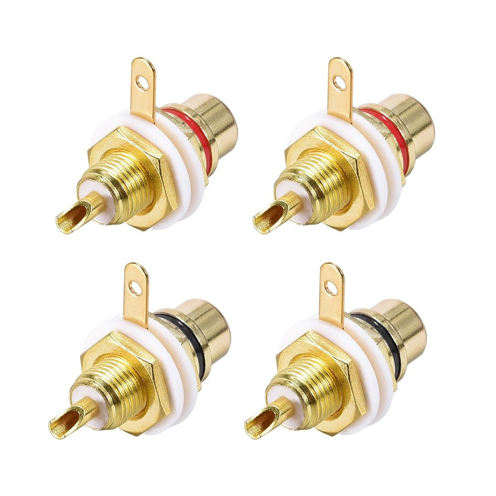 4 x RCA Female Panel Mount Chassis Socket Jack Connector