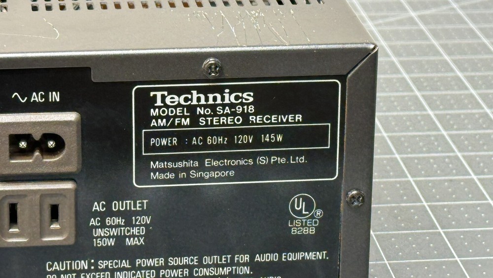Technics SA-918 AM/FM Phono AUX Stereo Receiver Left Channel is Weak Read Please