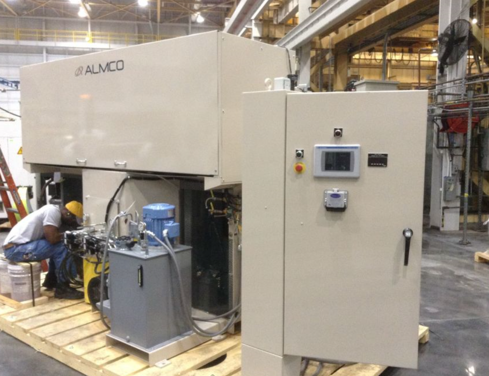 48" Programmable Almco 2SF-48DRA Vibratory Deburring Tub 2x Spindles & Enclosure