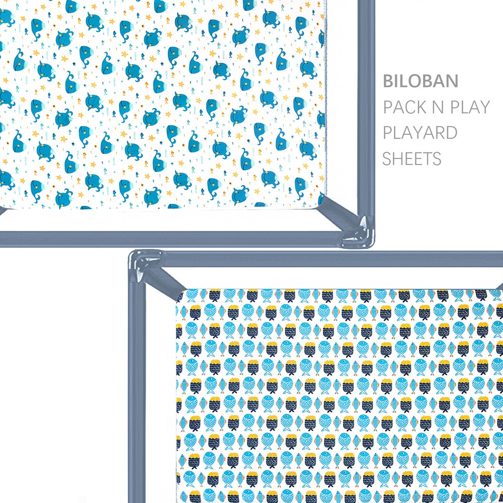 Pack N Play Sheets Fitted Portable Playard Mini Crib Sheets 2 Pack 39"x27"