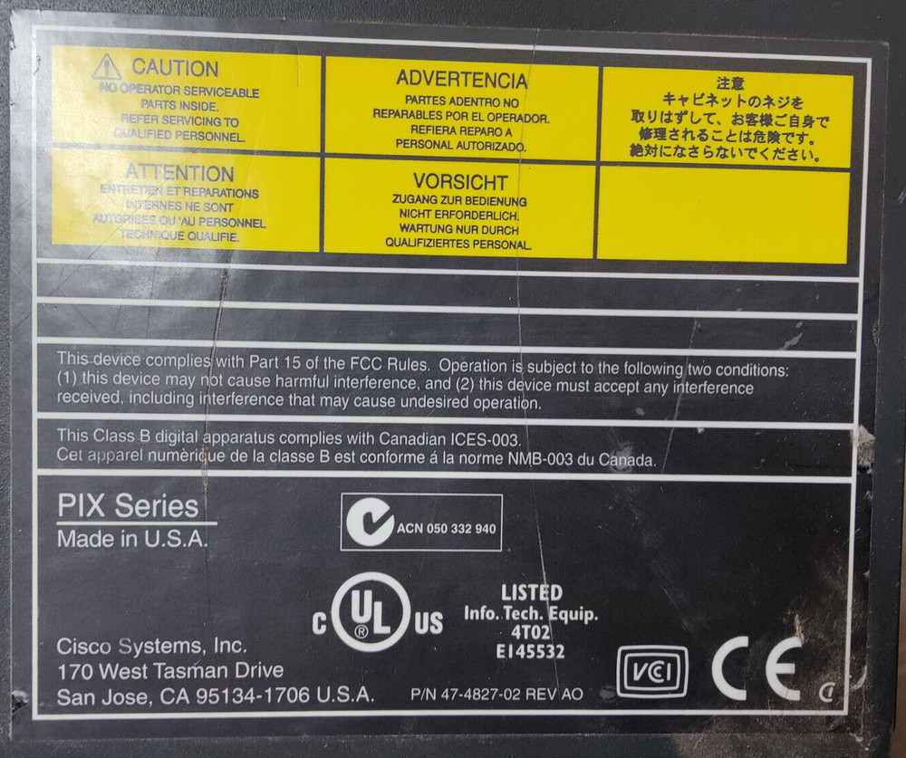 PIX 525 Cisco Secure Secure Firewall