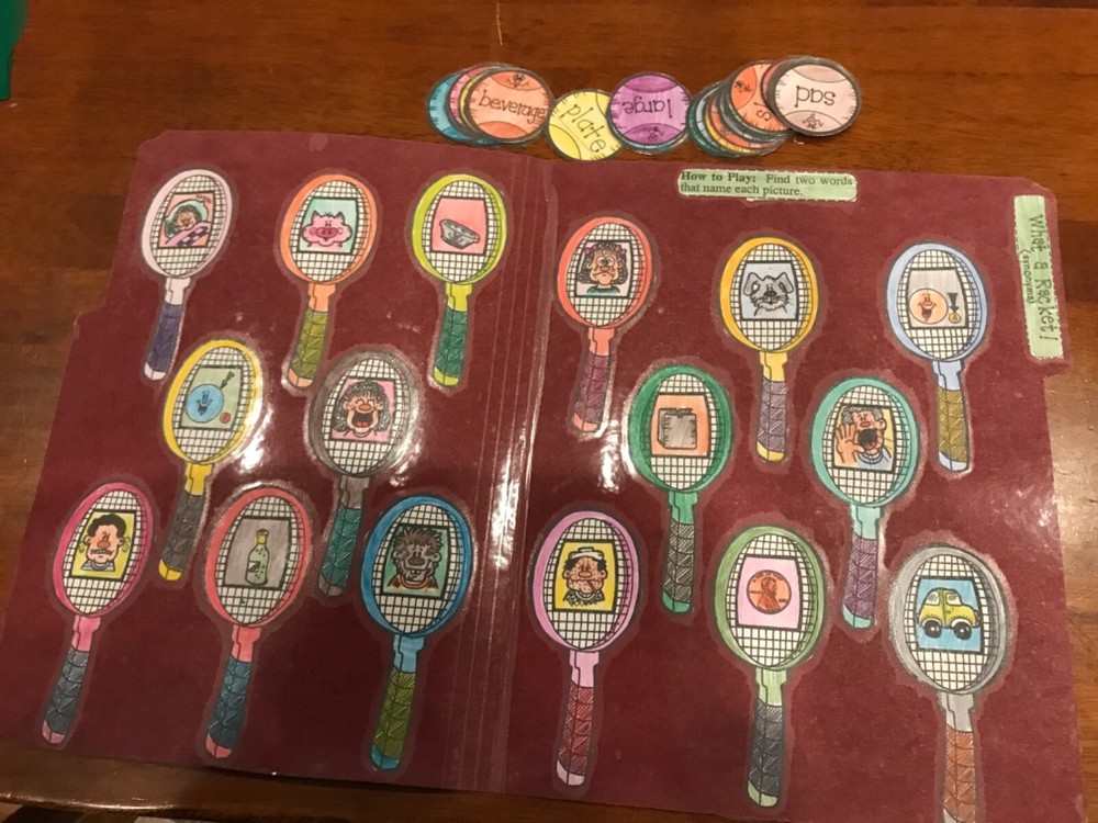 What a Racket! Synonyms 2nd grade language arts file folder game