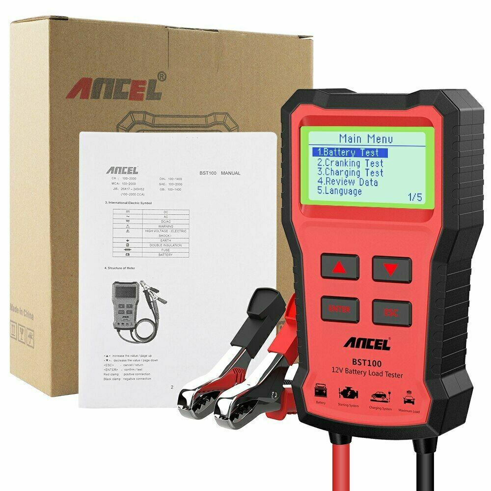 12V Auto Car Battery Tester Digital 100-2000CCA Charging Cranking Test Analyzer