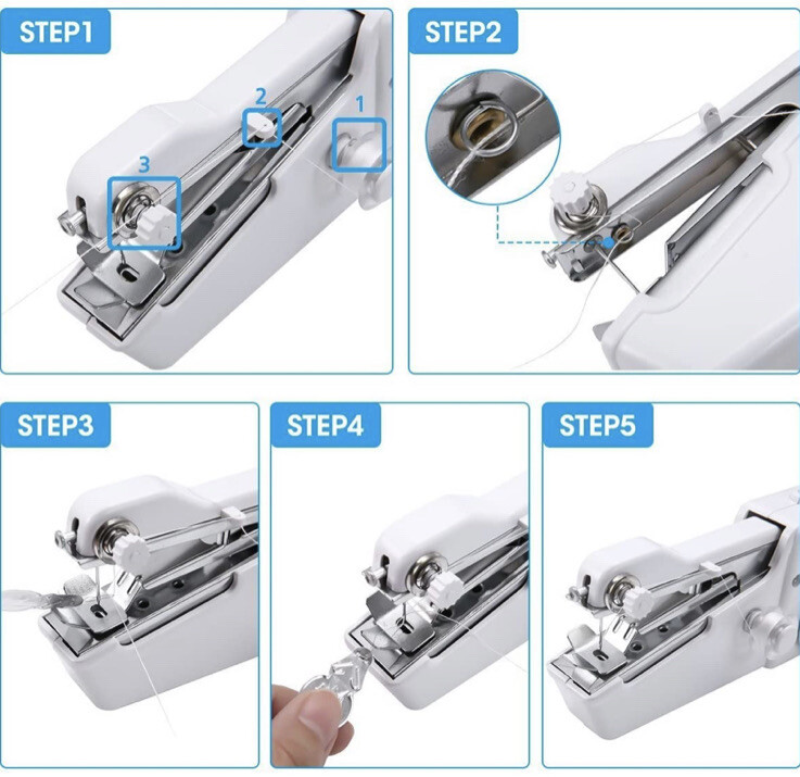 Portable Cordless Handheld Sewing Machine Hand Stitch WithSewing Thread Kit NEW!