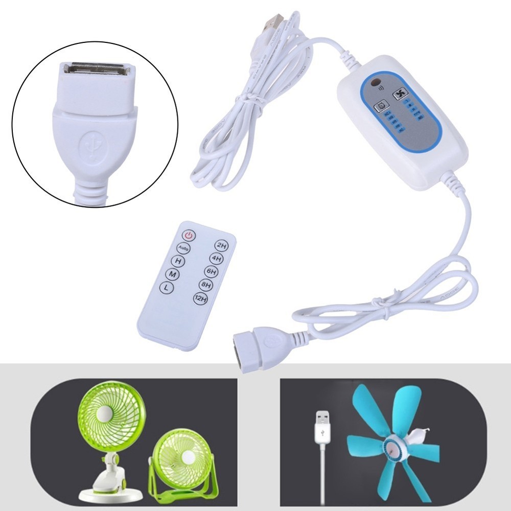 2 in 1 For USB Extension Power Cable with Remote Control and Adjustable Timing