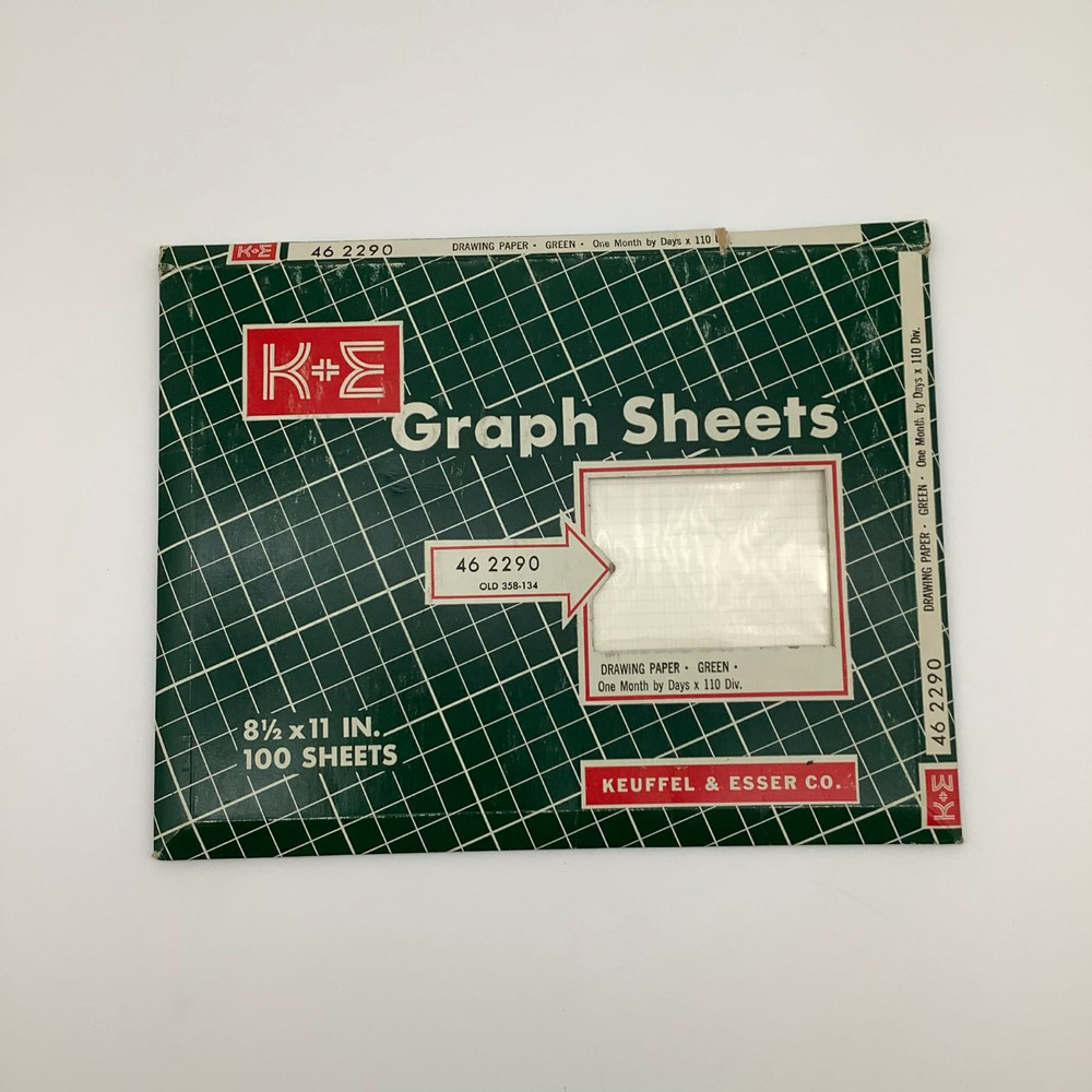 Vintage K+E Graph Sheets 11x16-1/2" (27 sheets) & 8-1/2x11" (23 Sheets)