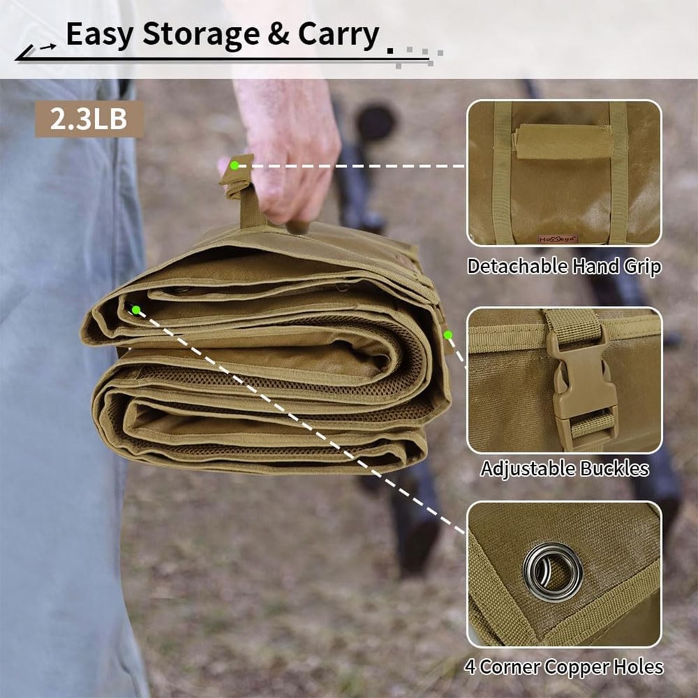 Shooting Mat Prone Padded - Extra Large, Waterproof, Roll-Up for Range