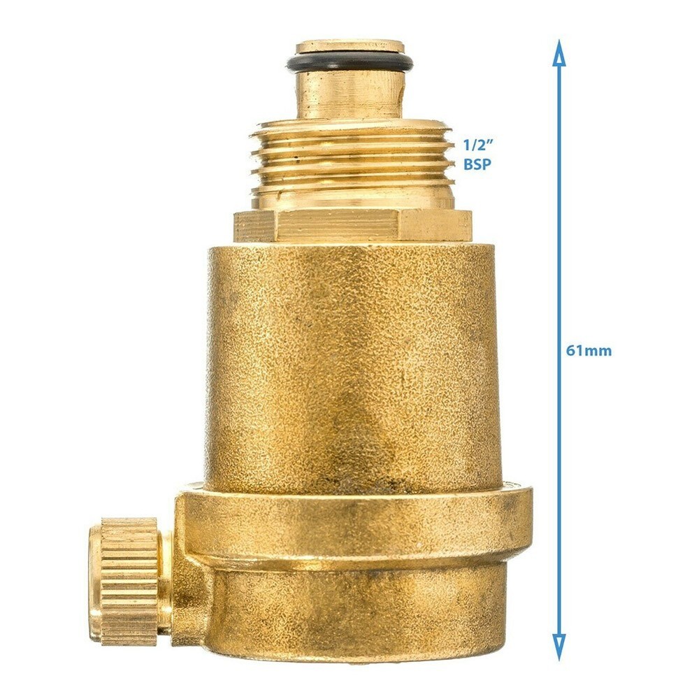 Pressure Release Bleed Valve Home Renovation Brass Gold Water Heater 61mm