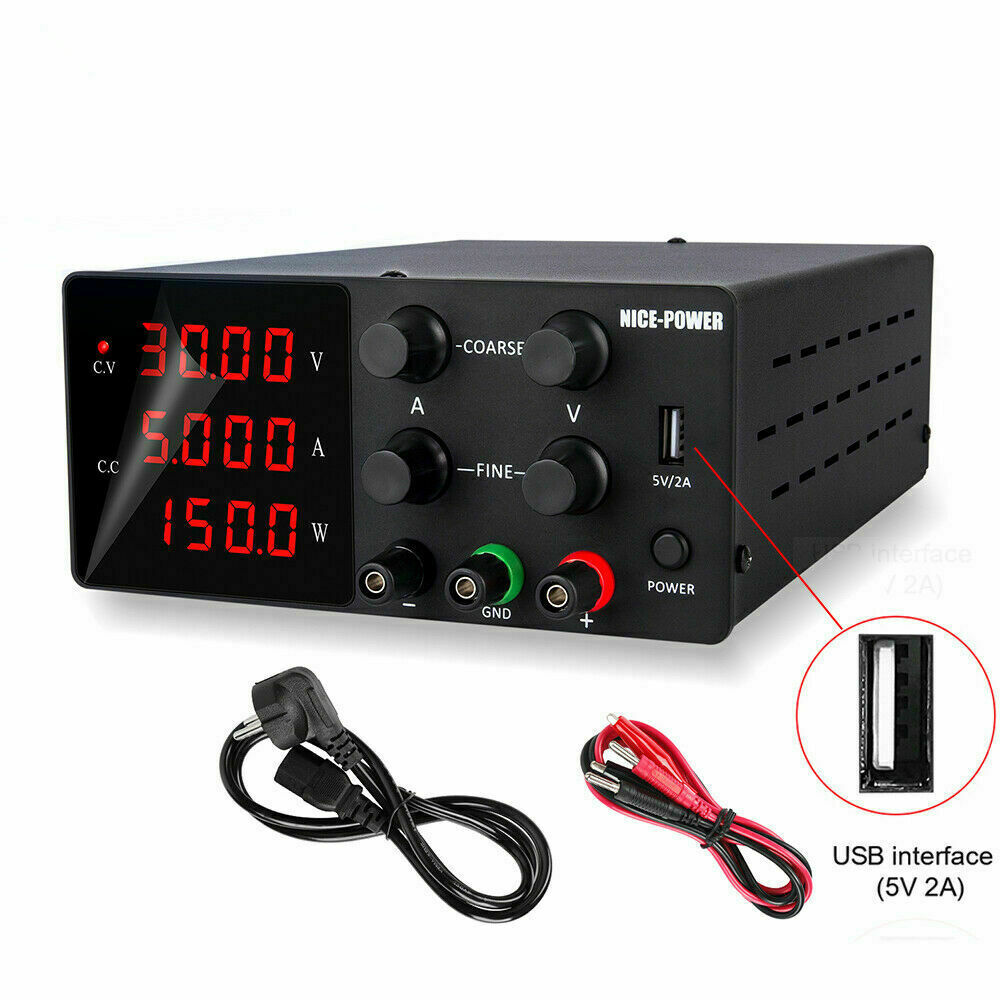 Regulated DC Laboratory Power Supply Adjustable Lab 30V 10A Voltage Regulator