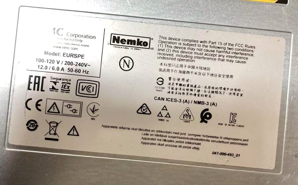 EMC DATA DOMAIN DD9300 Barebones Chassis w/ Service Processor + 2x 1100W PSU