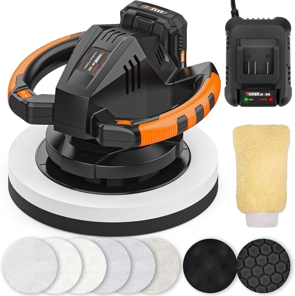 THINKWORK Buffer Polisher, 20V Cordless 10 Inch Portable...