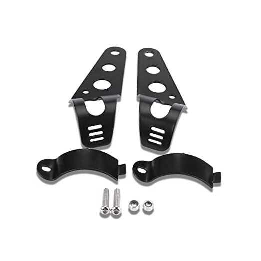 33-45mm Fork Headlight Mounting Bracket,  Universal Motorcycle Headlight Black