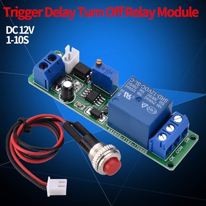 Time Delay Relay, DC 12V Timer Module Adjustable Timer Delay Turn Off Module Tim