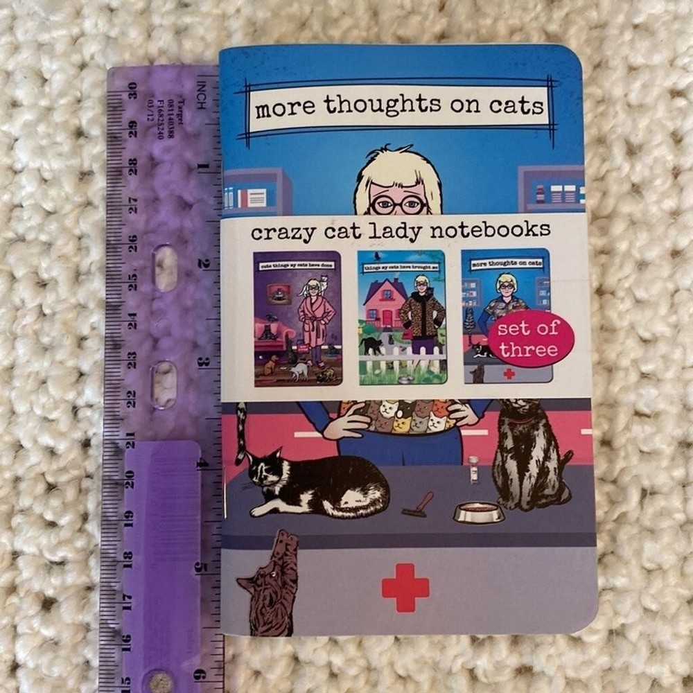 Three Crazy Cat Lady Archie McPhee Notebooks