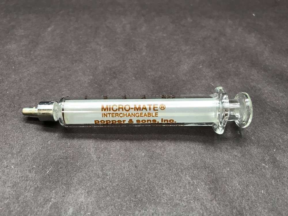 POPPER Micro-Mate Interchangeable 5cc Glass Graduated Slip Tip Syringe