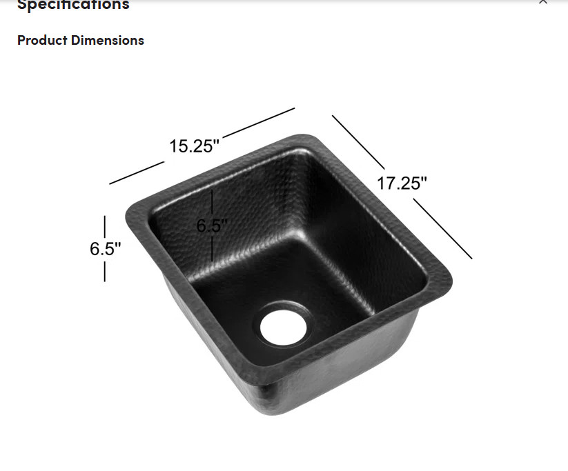 Monarch Abode 17 Inch Hand Hammered Black Drop In/ Under Mount Kitchen Sink