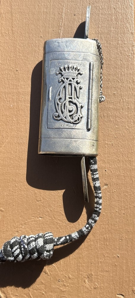 Antique German Silver Cigarette Vesta Case, Custom Made