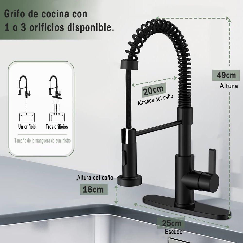 Matte Black Kitchen Faucet Pull Down Sprayer Mixer Single Handle Stainless Steel