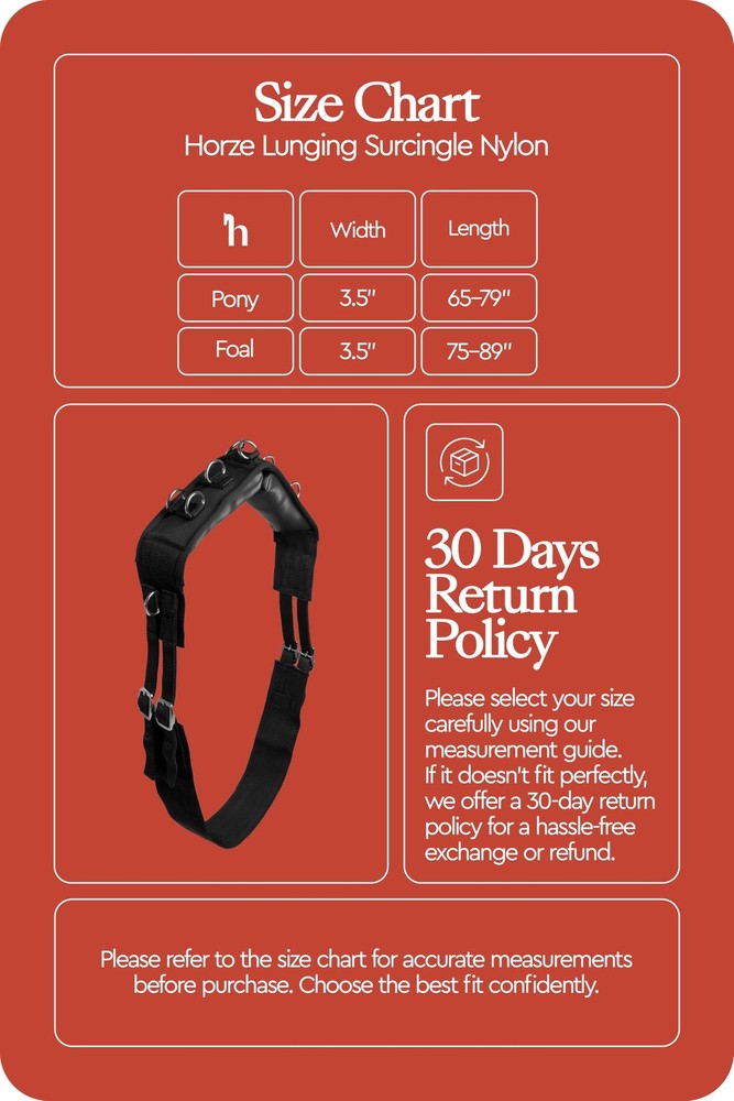 HORZE Lunging Surcingle for Horses | Nylon Roller for Training