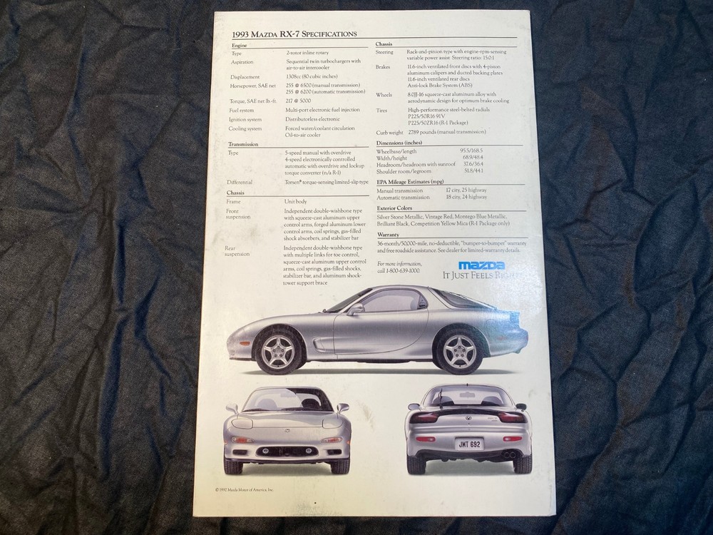 1993 Mazda RX-7 Brochure