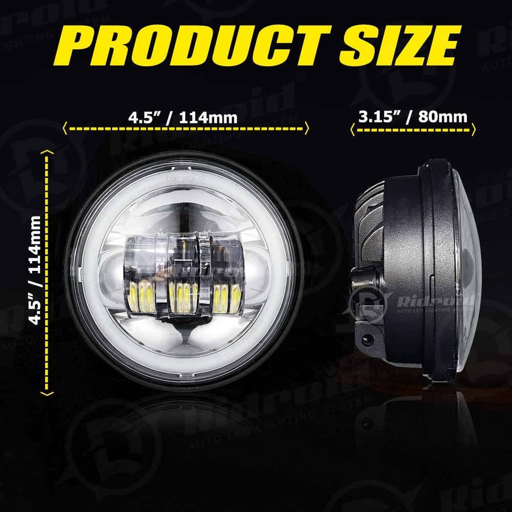 For Harley Davidson Electra Glide Classic 7" LED Headlight + 4.5" Passing Lights