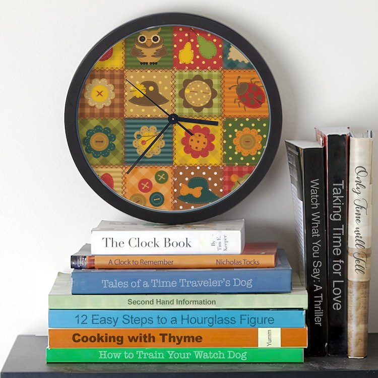 CafePress Country Patchwork 10" Wall Clock (1129192720)