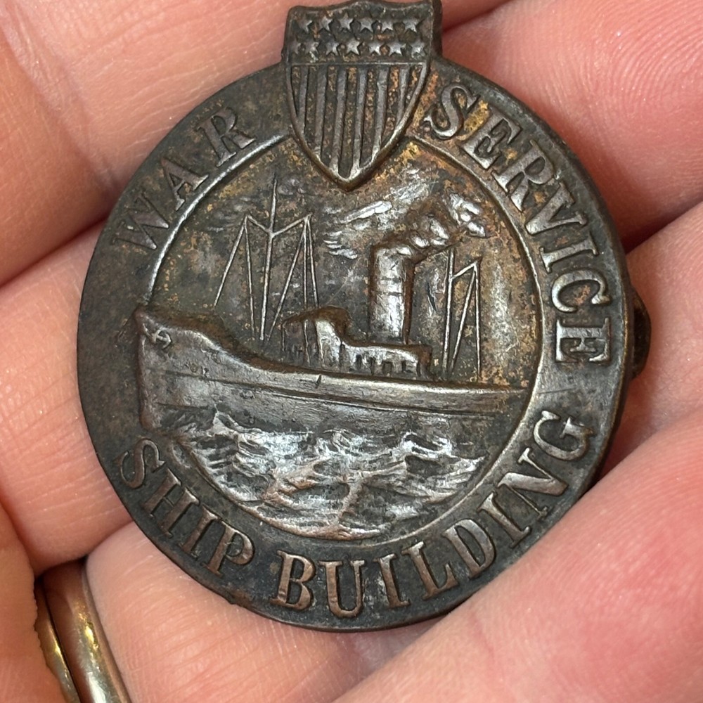 WWI War Service Ship Building Pin