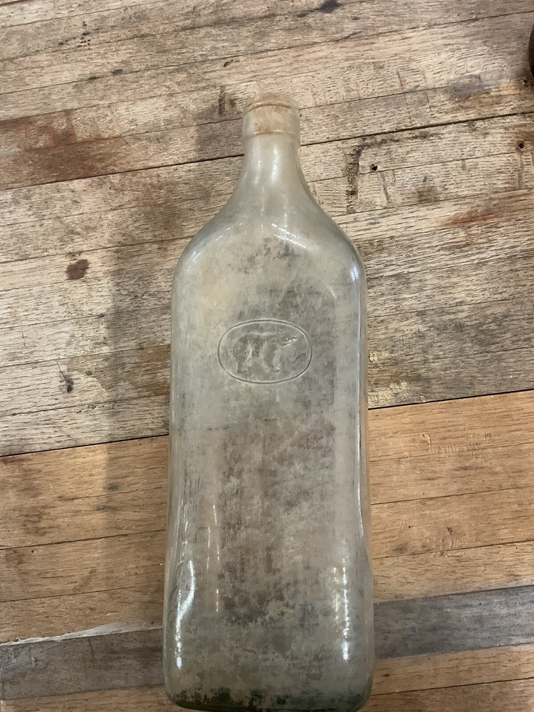 Antique OSO Negro glass bottle empty
