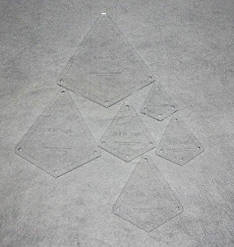 6 Piece "Kite" Shape Set - 1/8" Clear Acrylic Quilting Template -