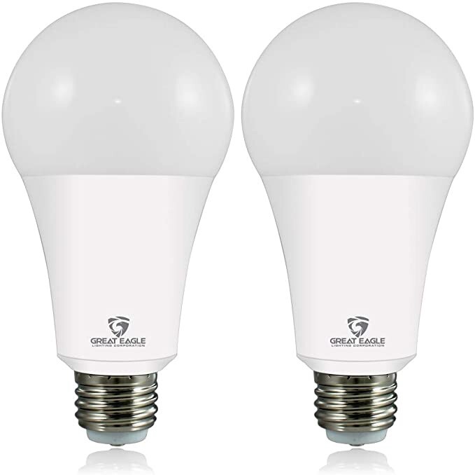 Great Eagle 50/100/150W Replacement 3-Way A21, 2700K/3000K/4000K (2 pk)