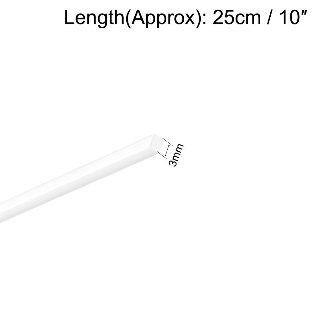 3mm×3mm×10" ABS Plastic Square,Bars Rod for Architectural Model Making DIY 5PC