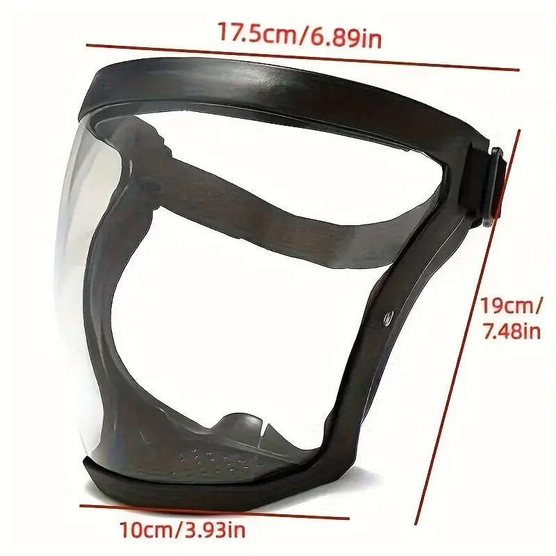 Transparent Visor - Adjustable Full-Face Protective Shield - Durable Plastic Saf