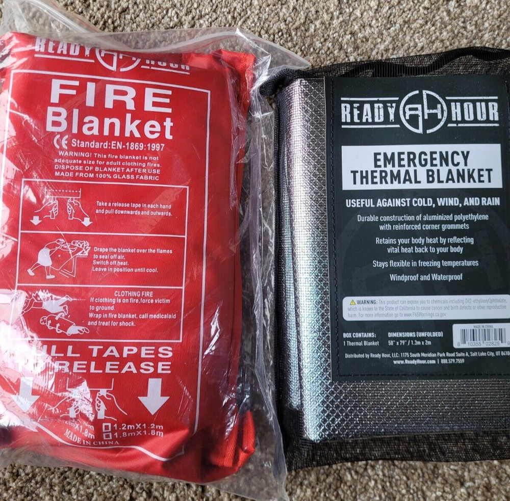 Emergency Thermal and Fire Blanket made by Ready Hour