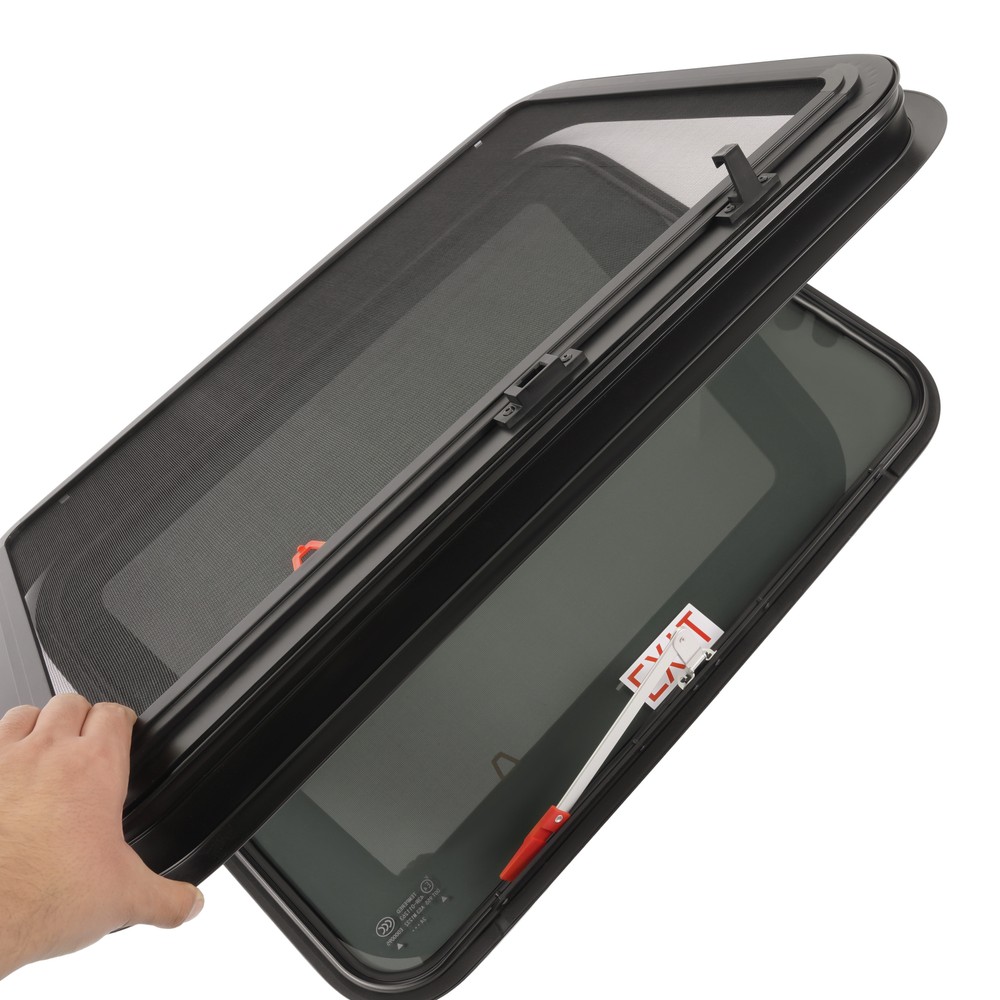 30"W x 22"H Exit RV Window W/ Trim Ring Removable Screen For RV Camper Trailer