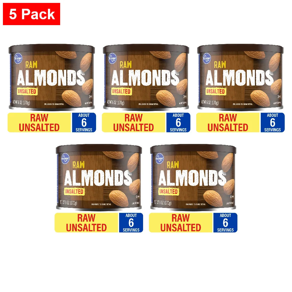 KG Raw Unsalted Almonds 6 oz - 5 Pack