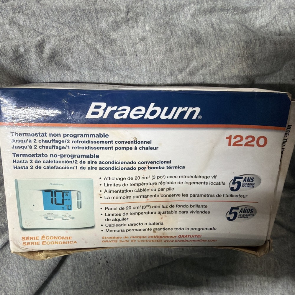 Braeburn 1220 Digital Non-Programmable Thermostat - White