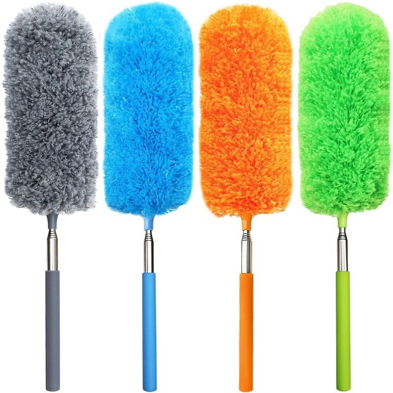 Extendable Microfiber Duster Washable Bendable Handheld Dust Cleaner 4 Pack New