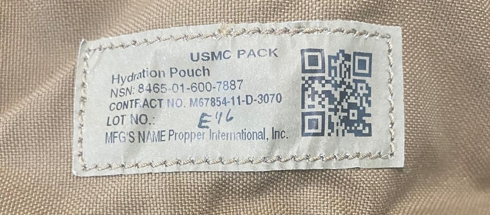 USMC Hydration Pouch 100oz. X 2 Coyote "NEW"