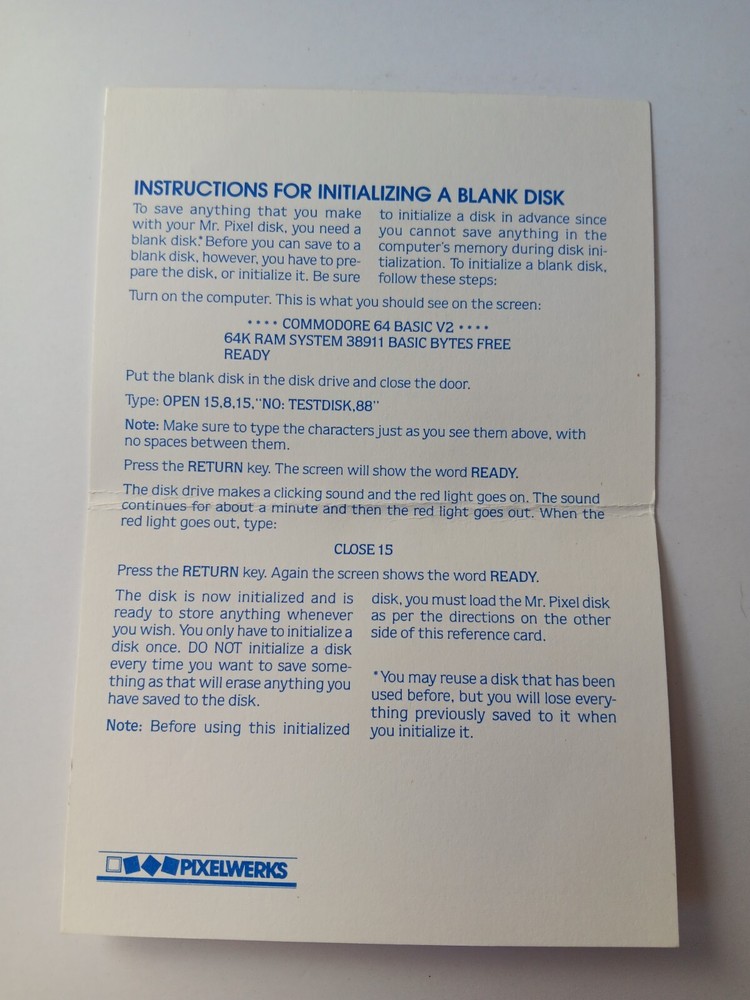 Commodore 64 Mr Pixels Cartoon Kit Computer Software Tested/Works Thunder Mtn