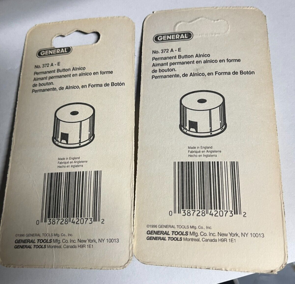 GENERAL 372A 1/2" BUTTON MAGNET SET OF 2EA