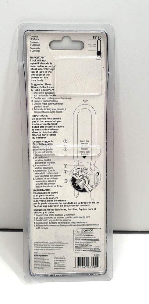 Master Combination Lock 1517D