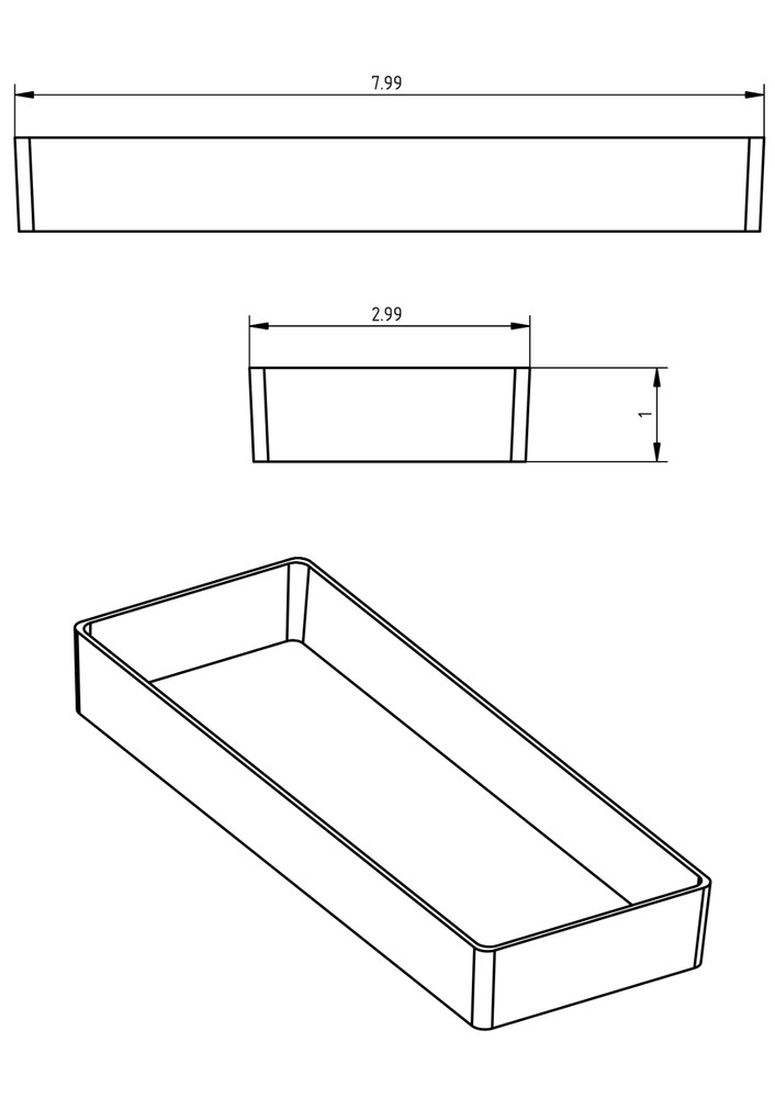 24pc 3x8" Drawer Organizer Bins Modular Storage Hardware Craft Toolbox