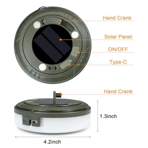 2-in-1 Solar Camping Lights String: 5 Modes IP65 29.52ft (Solar, 1-Pack)