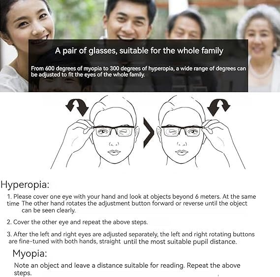 Adjustable Reading Glasses Dial Vision Readers Flex Focal Adjustable Eyeglasses
