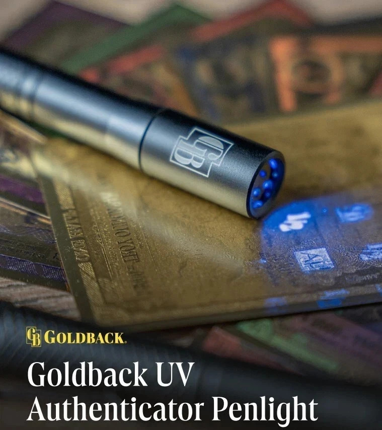 Official Goldback UV Reactive Ink Authenticator Penlight Flashlight