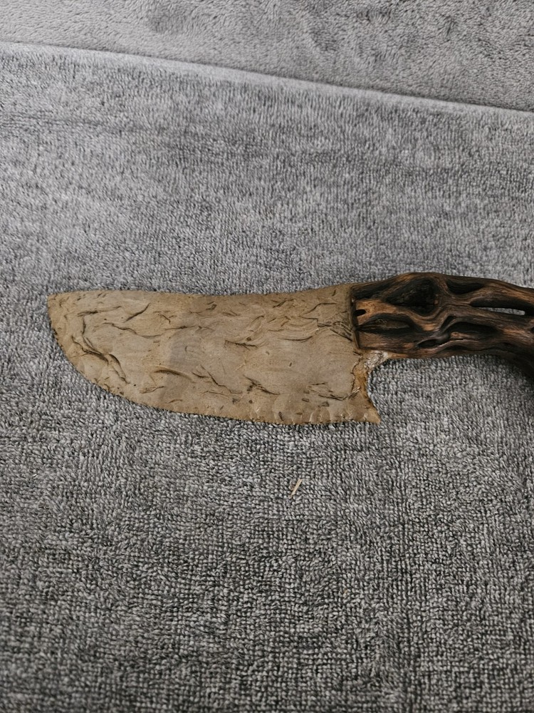Flint Knapped Primitive Scalping Knife Cholla Handle